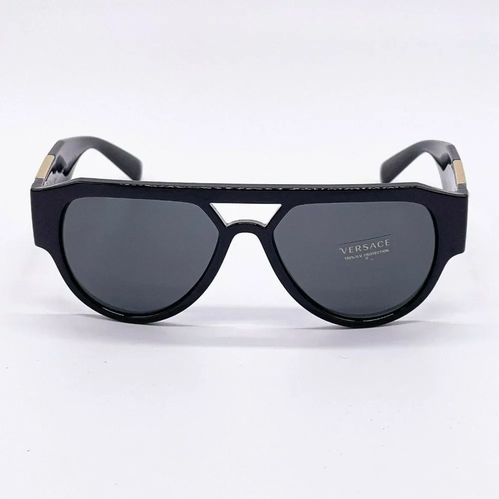 New Versace Black Unisex Acetate 57mm Sunglasses